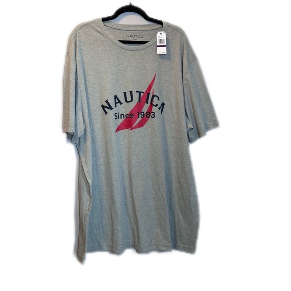 Nautica tee shirt grey heather grey